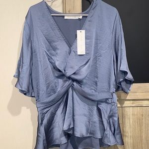Bishop & Young Pebbled Satin Front twist Karlie Top XL